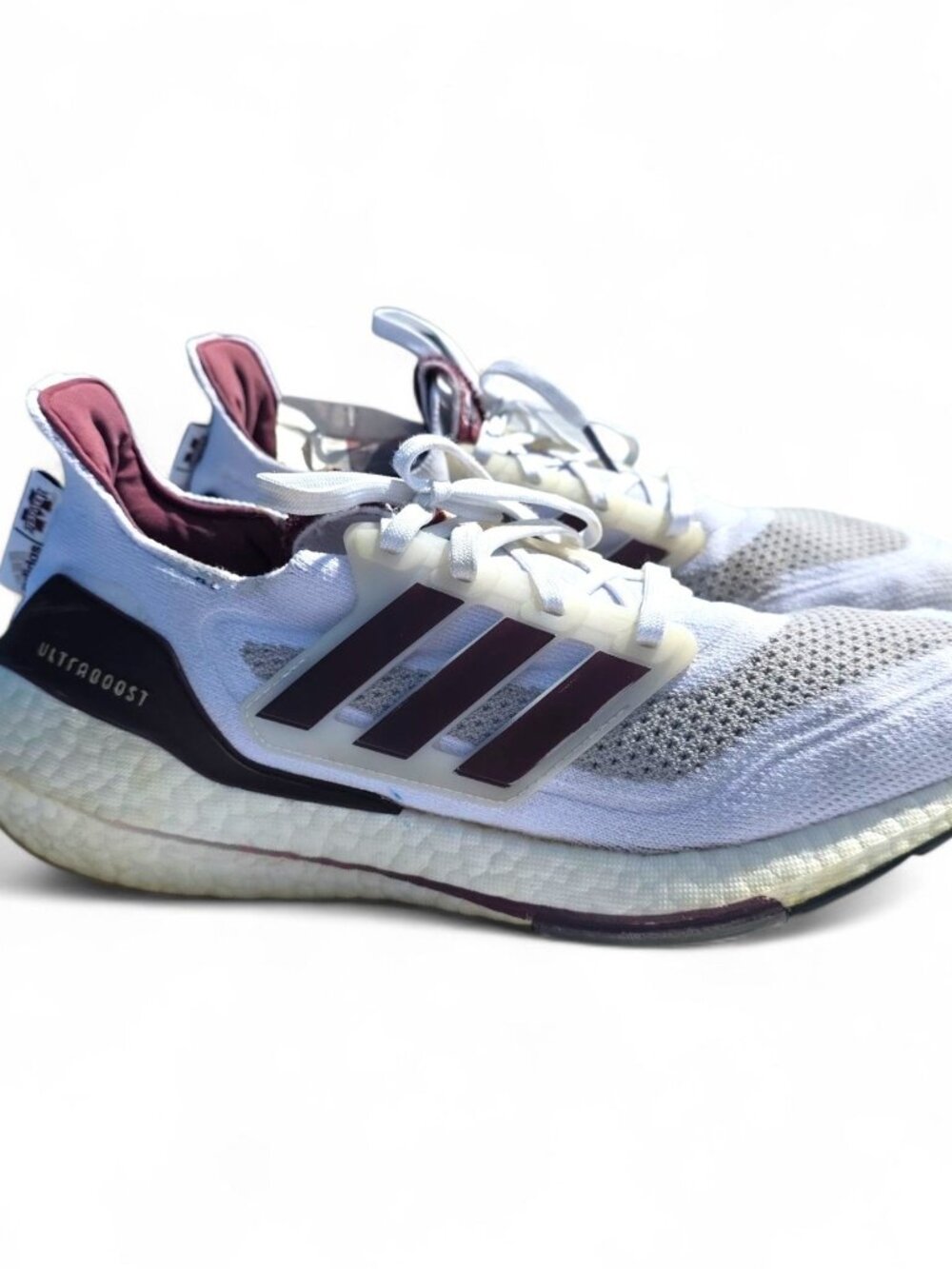 Adidas Ultraboost 22 Mississippi State Bulldogs White Maroon Mens Size 9 Run